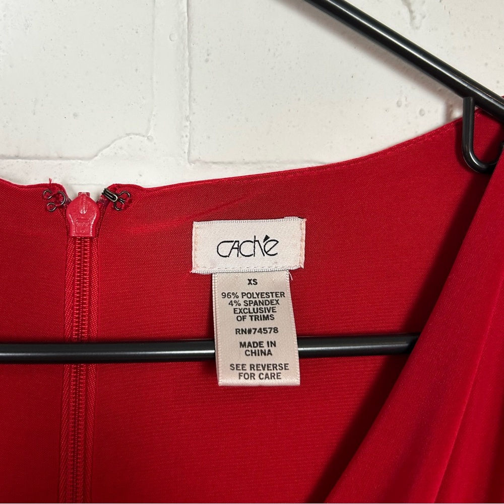 Stunning Caché Red Dress with Zipper Detail - Picture 8 of 8